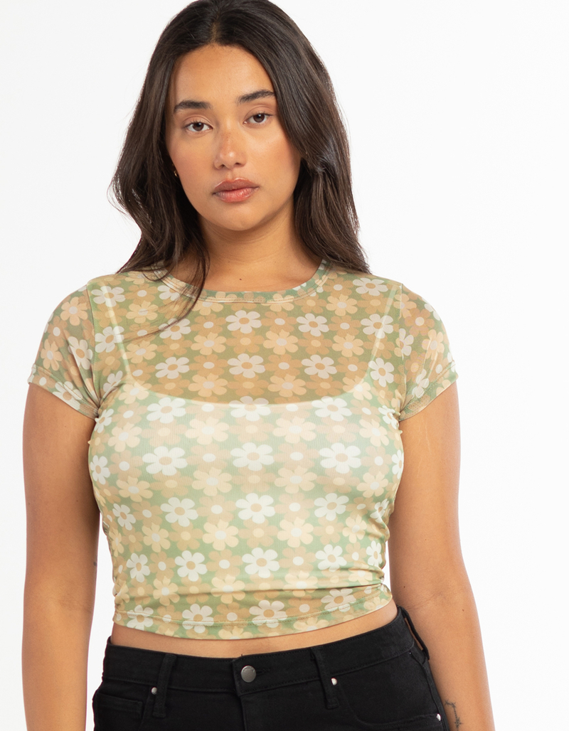 FULL TILT Daisy Womens Mesh Tee image number 3