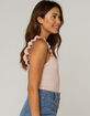 IVY & MAIN Ruffle Strap Womens Pink Bodysuit image number 3