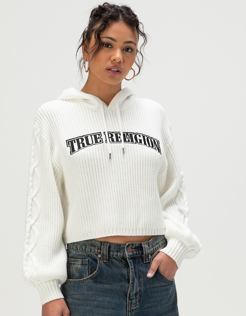 TRUE RELIGION Embroidered Ribbed Womens Hoodie image number 0