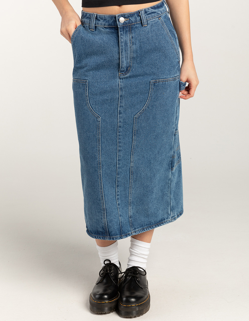 OBEY Painters Womens Denim Midi Skirt DENIM Tillys