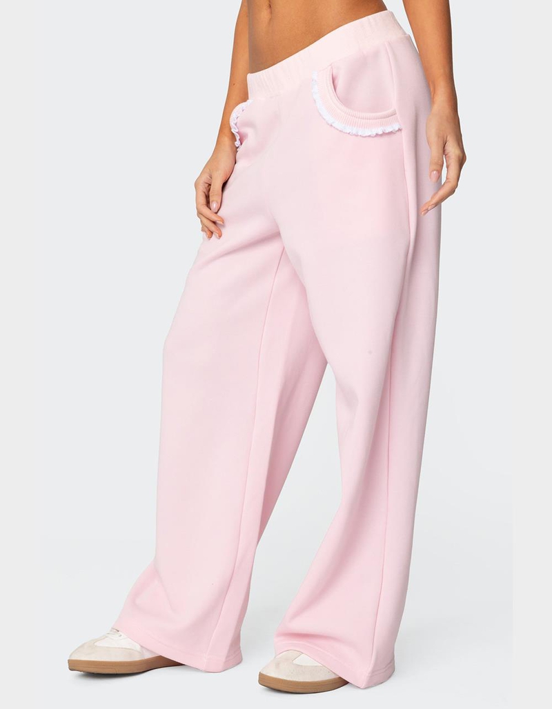 EDIKTED Ashtin Ruffle Trim Sweatpants image number 4