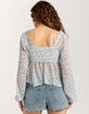 FULL TILT Ruffle Ditsy Womens Long Sleeve Top image number 4