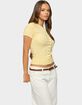 EDIKTED Wilmer Button Up Short Sleeve Knit Top image number 2