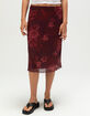 FULL TILT Low Rise Floral Womens Mesh Midi Skirt image number 2