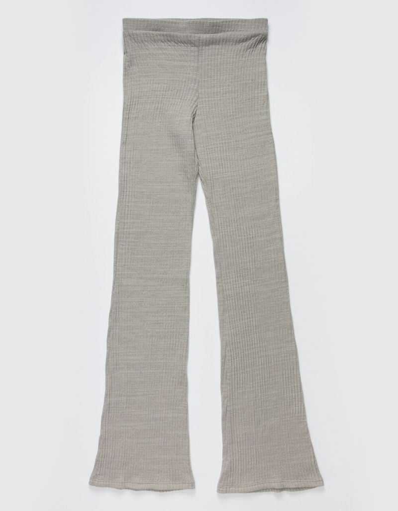 WHITE FAWN Rib Girls Heather Gray Flare Pants image number 0