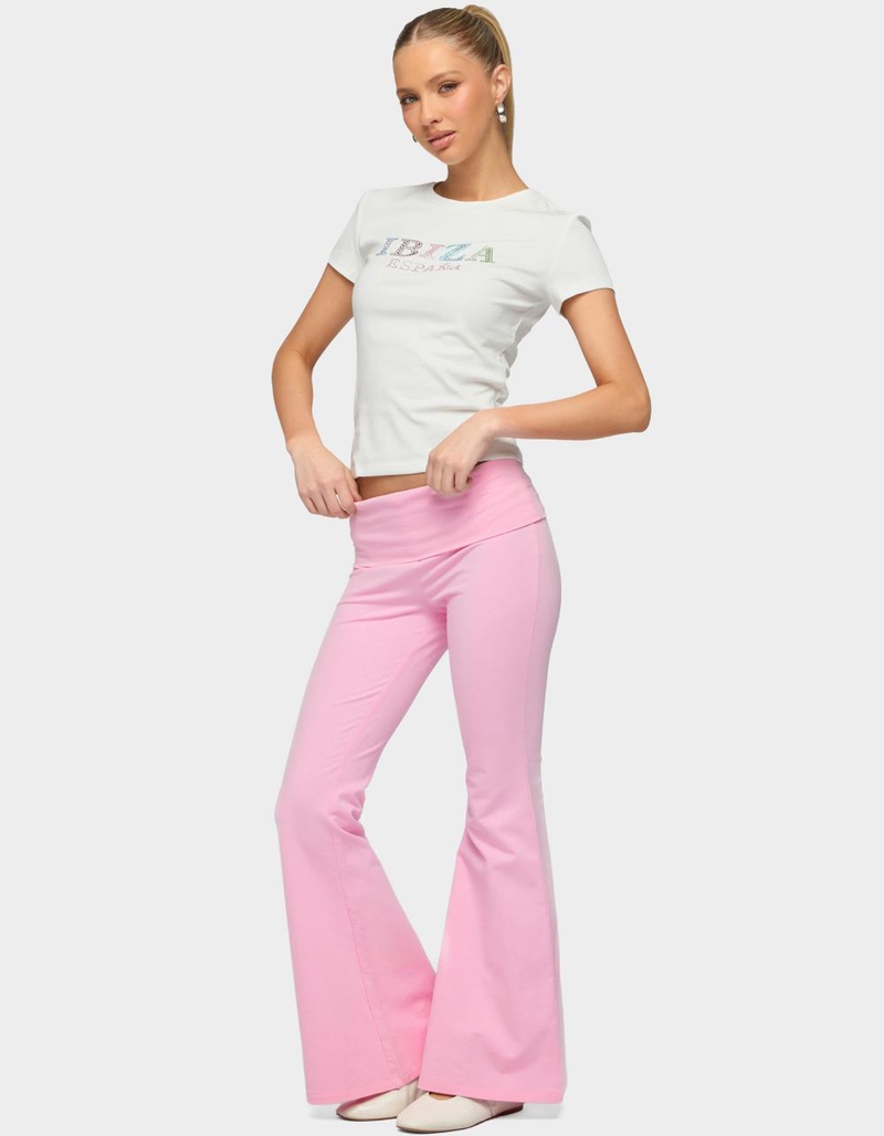 EDIKTED Petite Naomi Foldover Flared Leggings image number 3