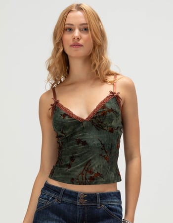 FULL TILT Flocked Womens Cami Primary Image