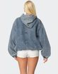 EDIKTED Marney Oversized Studded Denim Hoodie image number 4