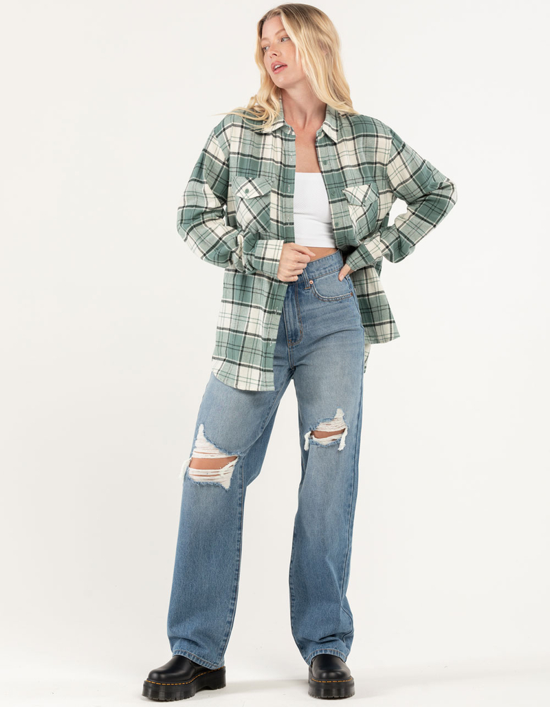 RSQ Womens Plaid Oversized Flannel image number 4