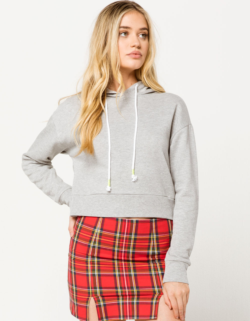 FULL TILT Neon Cord Gray Womens Hoodie image number 0