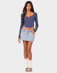 EDIKTED Yara Ribbed Ruffle Hem Top image number 5