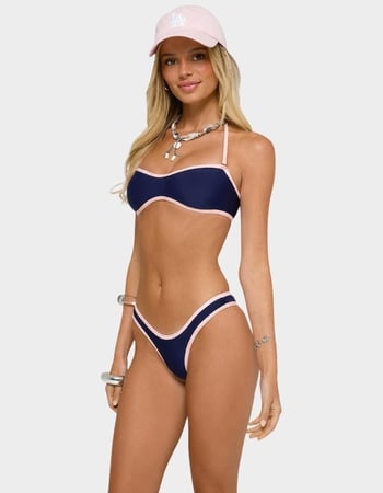 EDIKTED Kina Contrast Halter Bandeau Bikini Top Alternative Image