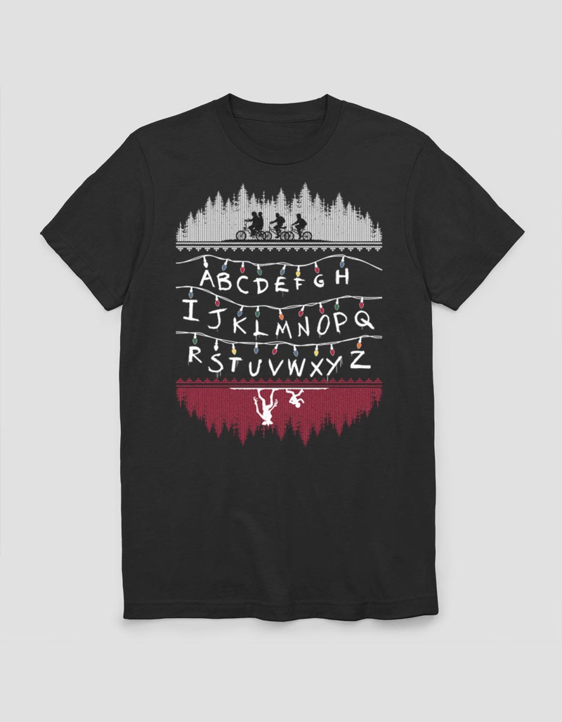 STRANGER THINGS Alphabet Lights Unisex Holiday Tee image number 0