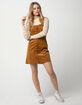 SKY AND SPARROW Corduroy Button Front Camel Structured Dress image number 4