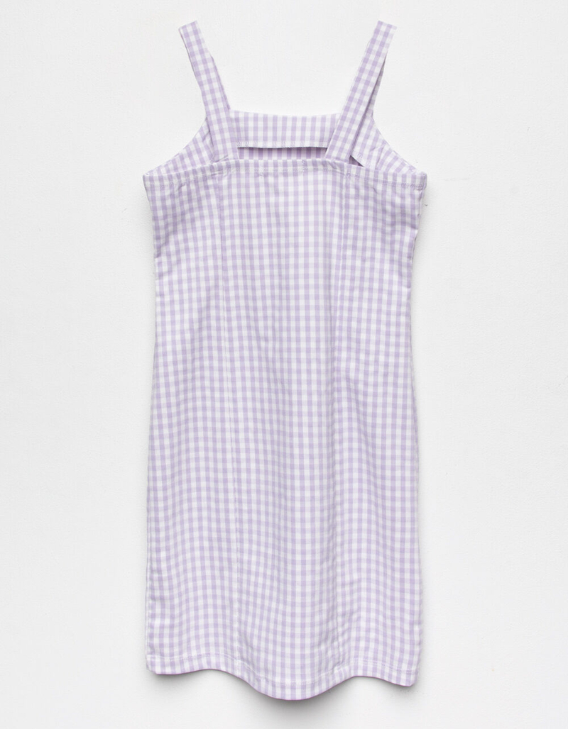 FULL TILT Gingham Slit Girls Lavender & White Dress image number 2