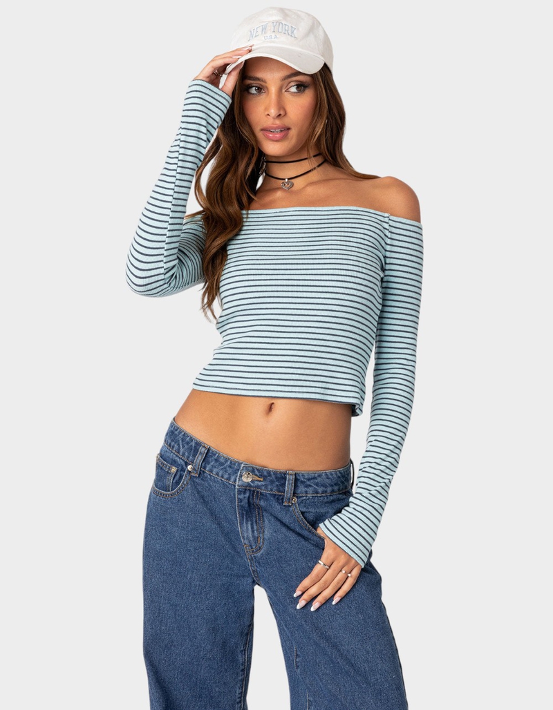 EDIKTED Canary Ribbed Top image number 0