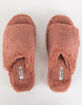 QUPID Faux Fur Womens Blush Slide Sandals image number 5
