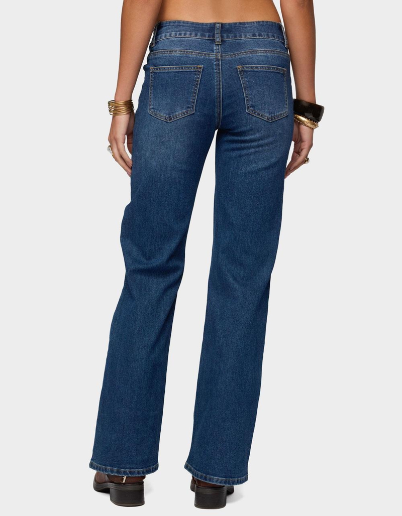 EDIKTED Studded Low Rise Straight Leg Jeans image number 2