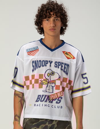 RSQ x Peanuts Mens Baggy Crop Mesh Racing Jersey Primary Image