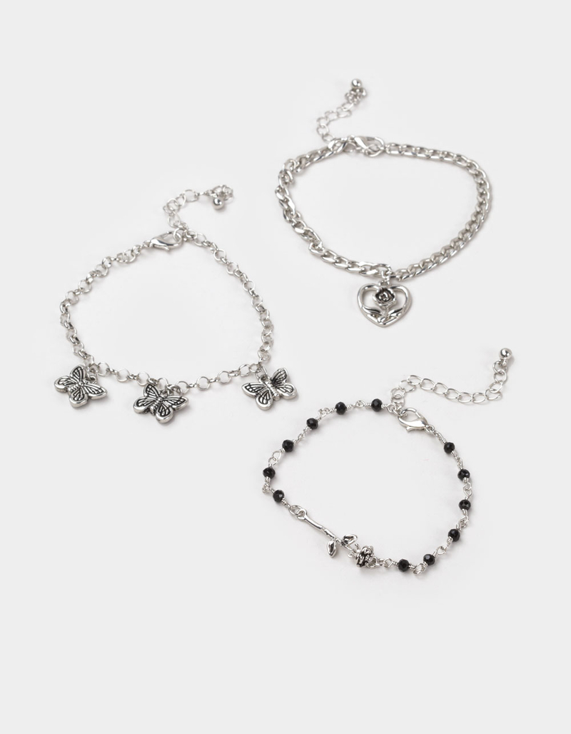 FULL TILT 3 Pack Butterfly/Rose Bracelets image number 0