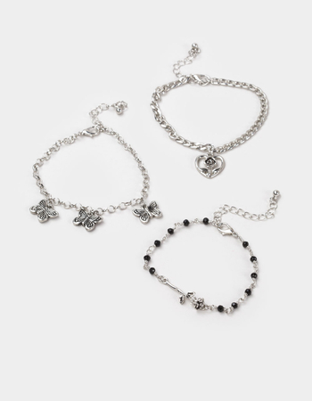 FULL TILT 3 Pack Butterfly/Rose Bracelets Primary Image