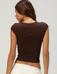 TILLYS Womens V-Neck Cap Sleeve Top image number 4