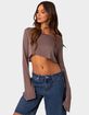 EDIKTED Sheer Raw Hem Crop Top image number 1