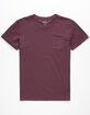 BLUE CROWN Garment Dyed Burgundy Mens Pocket Tee image number 1