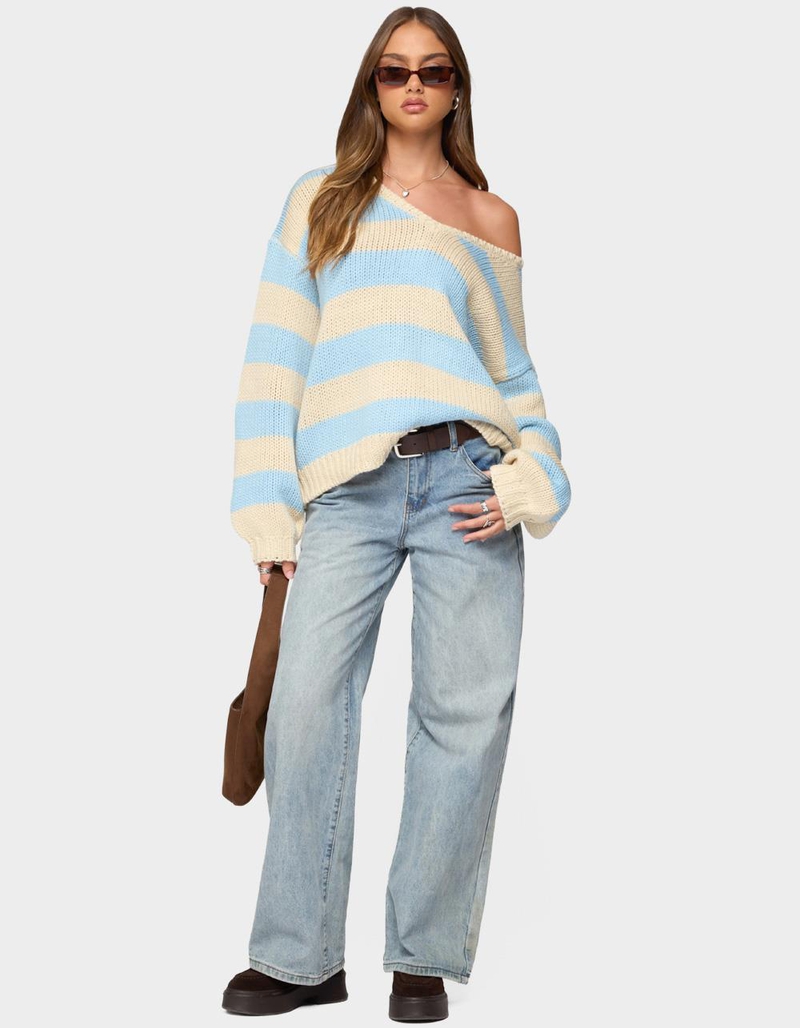 EDIKTED Tracie Striped Oversized Sweater image number 4