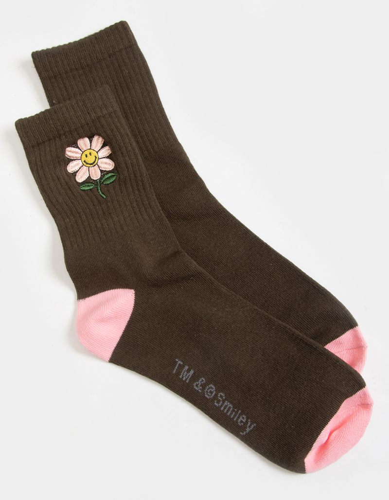 RSQ x Smiley Flower Womens Crew Socks image number 0