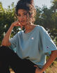 CHAMPION Heritage Womens Light Blue Crop Tee image number 1