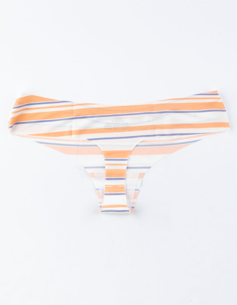 FULL TILT Striped Laser Cut Coral Thong image number 1