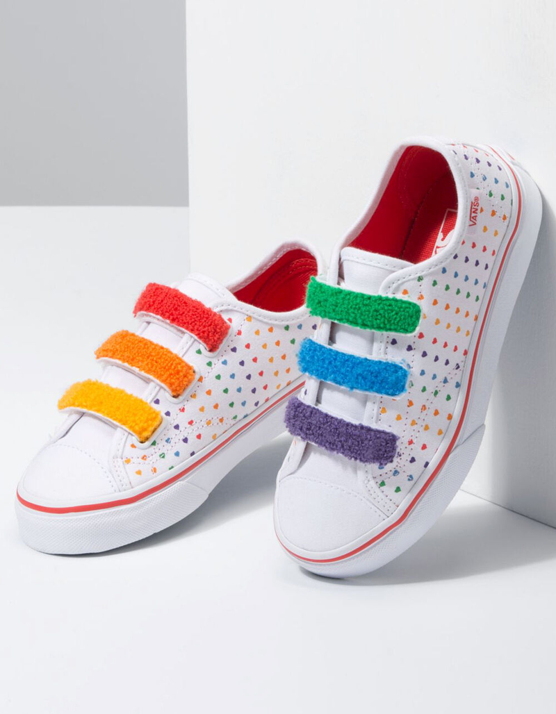 VANS Rainbow Chenille Style 23 V Girls Velcro Shoes image number 2