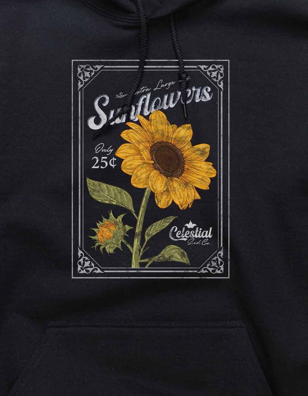 SUNFLOWER Celestial Stamp Distressed Unisex Hoodie - BLACK | Tillys