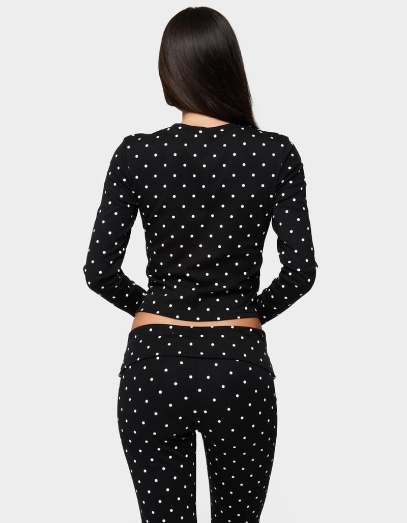 EDIKTED Daliya Polka Dot Long Sleeve Top image number 2