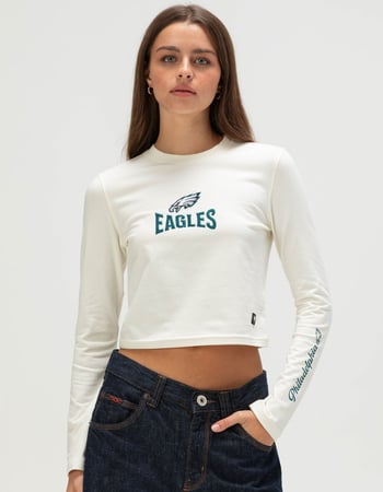 THE WILD COLLECTIVE Philadelphia Eagles Womens Long Sleeve Baby Tee Primary Image