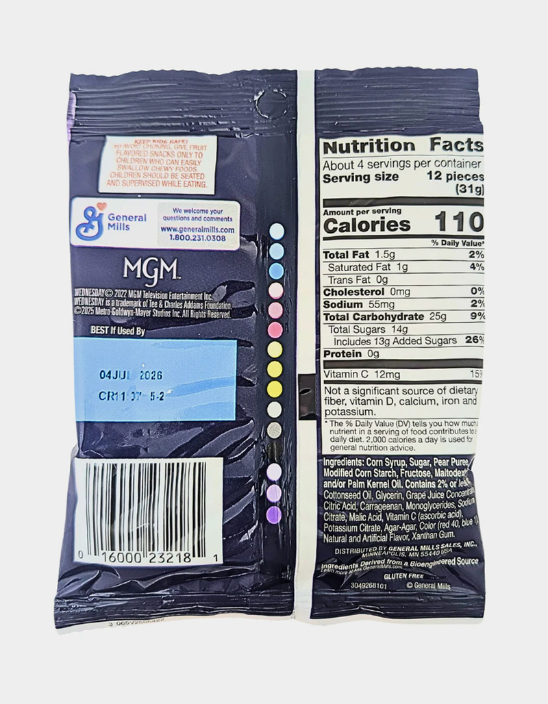 GUSHERS Wednesday Blueberry Grape Despair Gummy Snacks image number 1