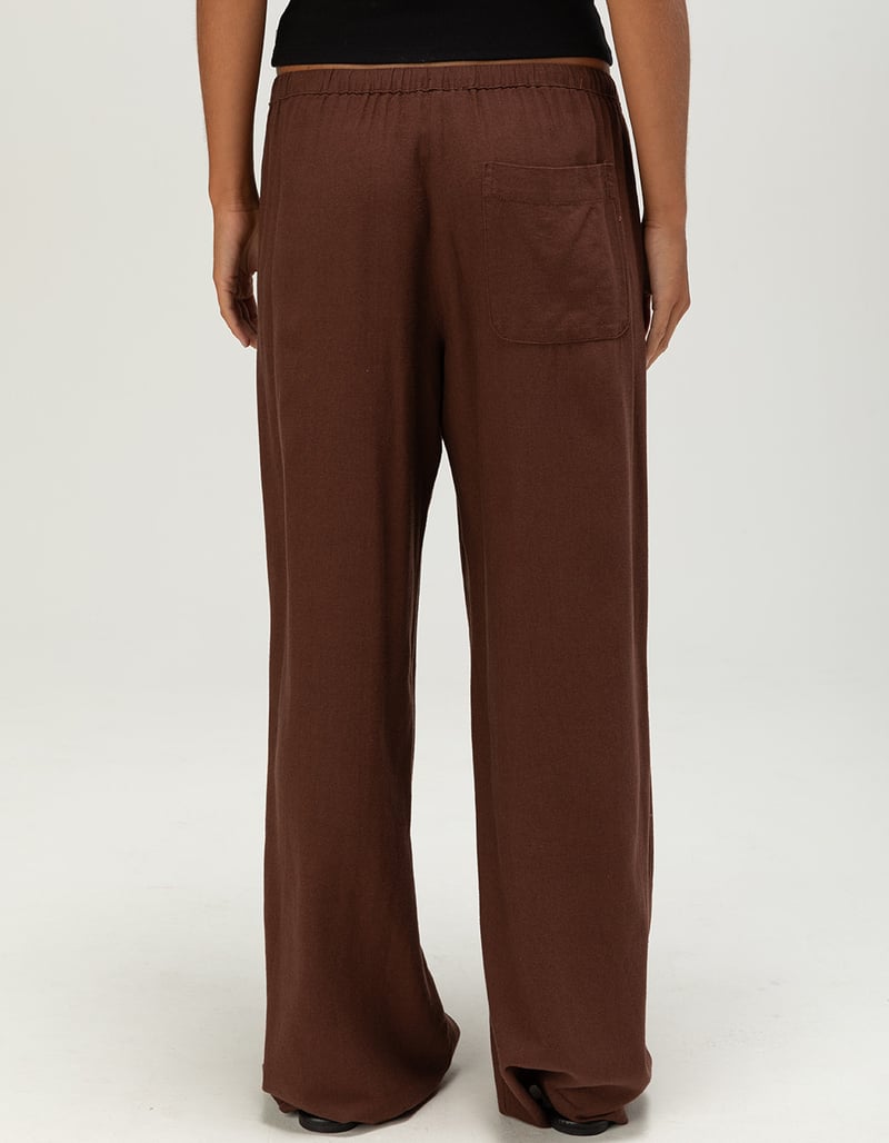 RSQ Womens Low Rise Pull On Linen Pants image number 3