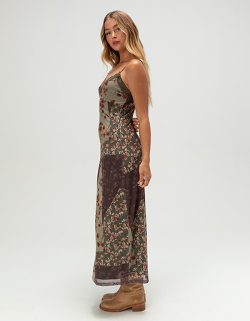 WEST OF MELROSE Mesh Patchwork Womens Maxi Dress Alternative Image