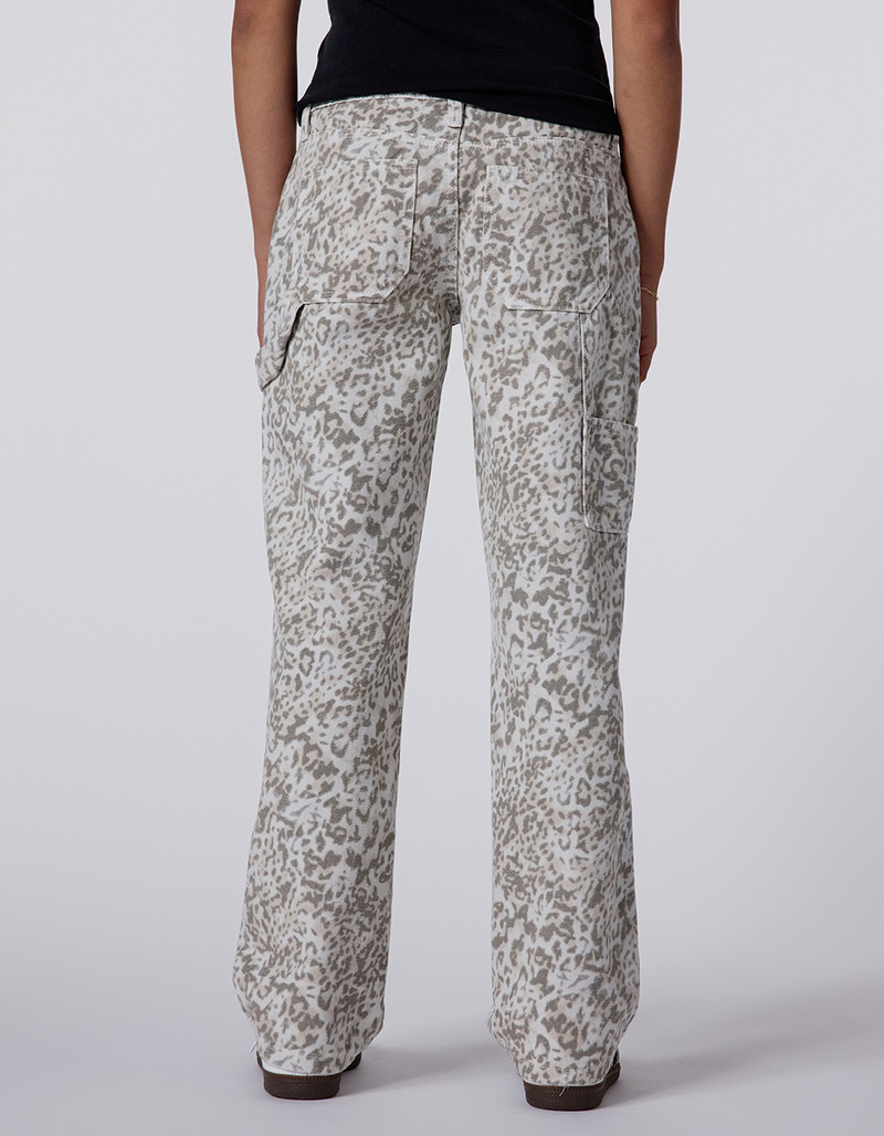 RSQ Girls Low Rise Leopard Print Baggy Carpenter Jeans image number 4