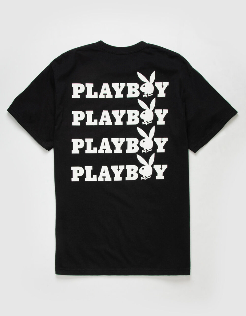 PLAYBOY Logo Repeat Mens Black T-Shirt image number 0