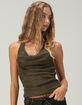WEST OF MELROSE Sparkle Cowl Womens Halter Top image number 1