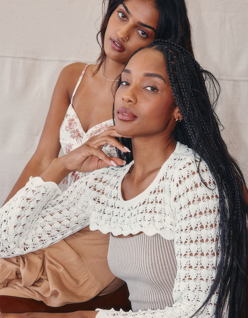 WEST OF MELROSE Crochet Womens Shrug image number 4