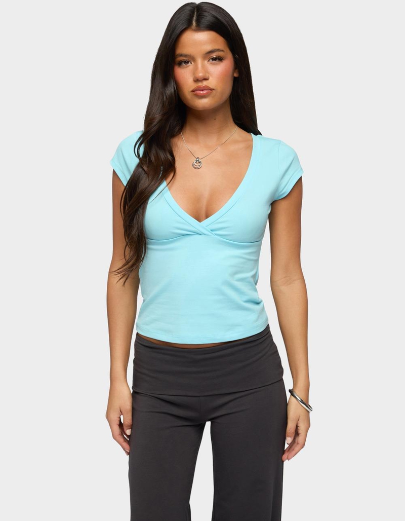 EDIKTED Penelopy Overlap V-Neck Tee image number 0
