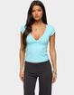 EDIKTED Penelopy Overlap V-Neck Tee image number 1