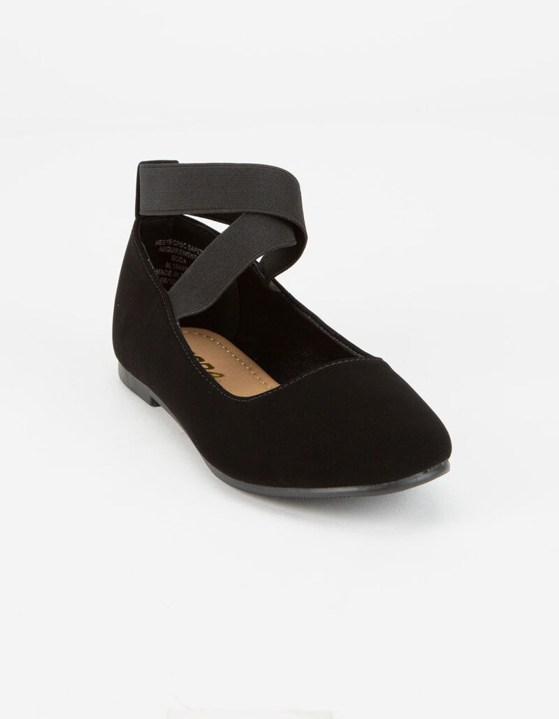 SODA Ankle Skimmer Girls Flats - BLACK - 357538100