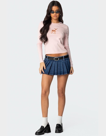 EDIKTED Bambi Bow Long Sleeve Top Alternative Image