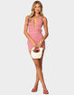 EDIKTED Candy Cane Backless Halter Mini Dress image number 1