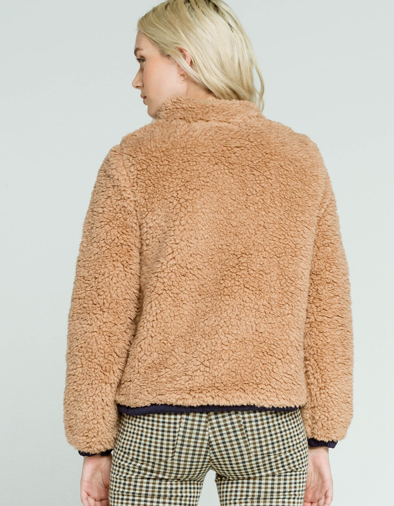 LOVE TREE Sherpa/Nylon Womens Camel Reversible Jacket image number 2