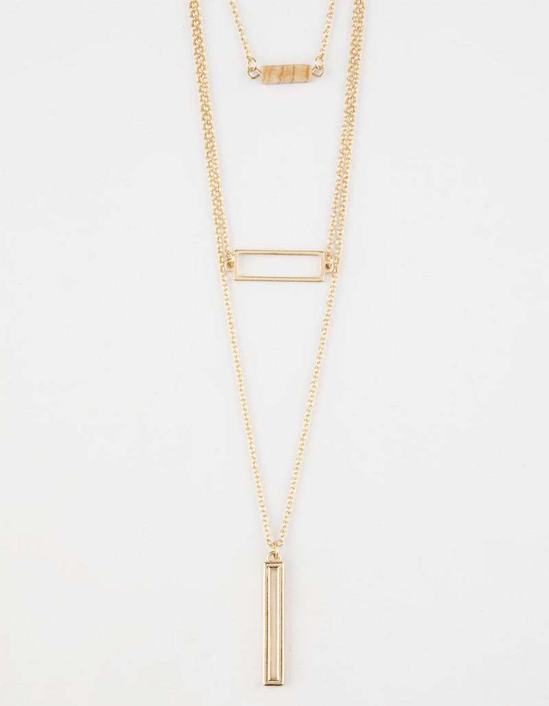 FULL TILT Layered Crystal & Bar Necklace image number 0